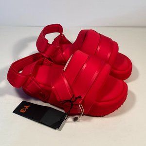 Y-3 Adidas Yamamoto Comfylette Red Puff Sandals Women Size 6 / New
